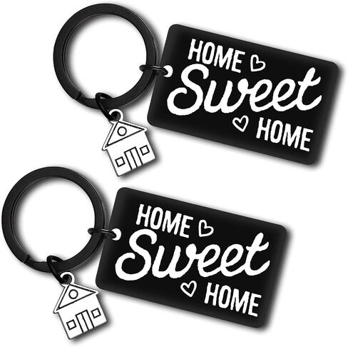2Pcs Housewarming Presents for New Home Sweet Home Keychain for Couple Friend New House Keyring Gift for New Homeowner Moving in Key Chain Family Keychain Gift in Saudi Arabia