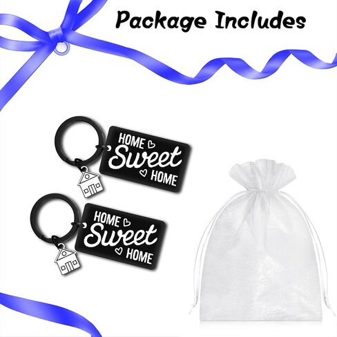 2Pcs Housewarming Presents for New Home Sweet Home Keychain for Couple Friend New House Keyring Gift for New Homeowner Moving in Key Chain Family Keychain Gift in Saudi Arabia