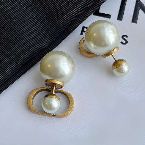 Personalized Initial Pearl Stud Earrings,Hypoallergenic 925 Silver Alphabet Jewelry for Women Elegant and Luxurious Fashion Gift in Saudi Arabia