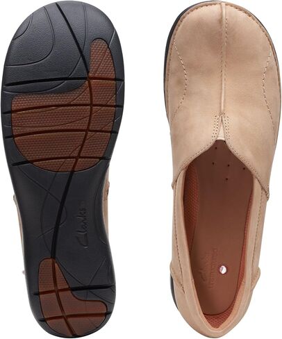 حذاء نسائي من Clarks Un Loop Stride سهل الارتداء من الجلد الأسود مقاس 10 عرض in Saudi Arabia