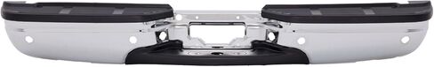 Rear Steel Step Bumper Assembly for 2017-2022 Ford F250 F350 F450 Super Duty without Park Sensor Holes Chrome Back Bumper Replacement for FO1103197,with Pads Brackets and License Plate Lights in Saudi Arabia