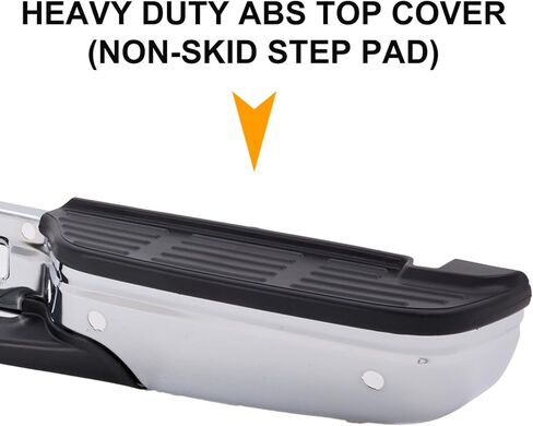 Rear Steel Step Bumper Assembly for 2017-2022 Ford F250 F350 F450 Super Duty without Park Sensor Holes Chrome Back Bumper Replacement for FO1103197,with Pads Brackets and License Plate Lights in Saudi Arabia