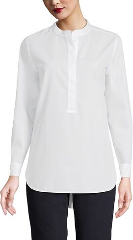 Lands' End Women's No Iron Long Sleeve Banded Collar Popover Shirt in Saudi Arabia