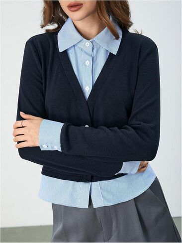 MakeMeChic Women's Striped Print Long Sleeve Shirt Button Down Collar Neck Blouse Tops in Saudi Arabia