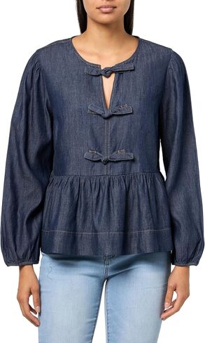 Nautica Womens Long Sleeve Chambray Popover Denim Top in Saudi Arabia