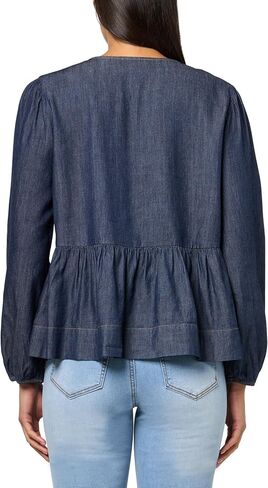 Nautica Womens Long Sleeve Chambray Popover Denim Top in Saudi Arabia