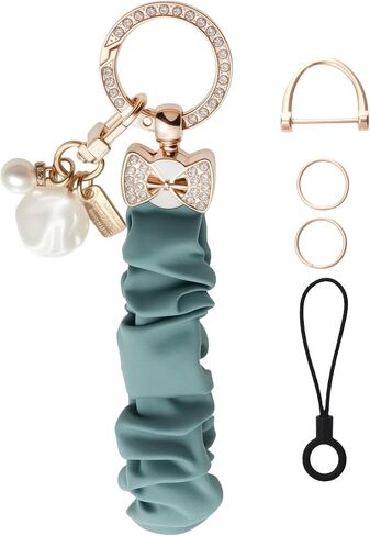 Scrunchie Keychain Wristlet,Cute Stretchy Key Chain for Car Keys,Wrist Bracelet Key Strap for Phone Camera Bags in Saudi Arabia