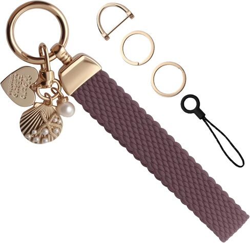 Stretchy Wrist Lanyards,Braided Wristlet Keychain for Keys,Cute Woven Keyring Holder for Women,Wrist Strap for Bag in Saudi Arabia