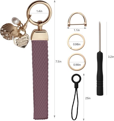 Stretchy Wrist Lanyards,Braided Wristlet Keychain for Keys,Cute Woven Keyring Holder for Women,Wrist Strap for Bag in Saudi Arabia