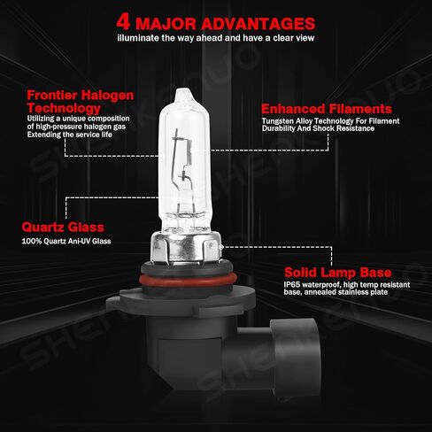 Fit for Toyota Camry 2007-2018 Halogen Headlight Bulbs,9005/HB3 High Beam + H11 Low Beam Halogen Headlight Bulbs Headlamp Replcement Bulb Kit,Plug and Play,Warm White,Pack of 4 in Kuwait