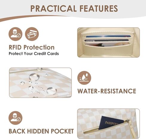 DIOMO Bum Bags for Women, RFID Checkered Crossbody Bags with Silver Zipper, Nylon Plus Size Fanny Packs Travel Purse in Saudi Arabia