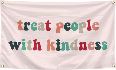 Treat People with Kindness Tapestry 3×5 Feet Indoor and Outdoor Tapestry with Brass Grommets Boys and Girls Room, Dorm, Bedroom, Living Room, Balconies, Party Decor in Saudi Arabia