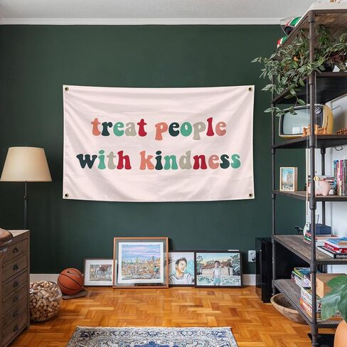 Treat People with Kindness Tapestry 3×5 Feet Indoor and Outdoor Tapestry with Brass Grommets Boys and Girls Room, Dorm, Bedroom, Living Room, Balconies, Party Decor in Saudi Arabia