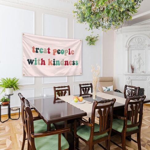 Treat People with Kindness Tapestry 3×5 Feet Indoor and Outdoor Tapestry with Brass Grommets Boys and Girls Room, Dorm, Bedroom, Living Room, Balconies, Party Decor in Saudi Arabia