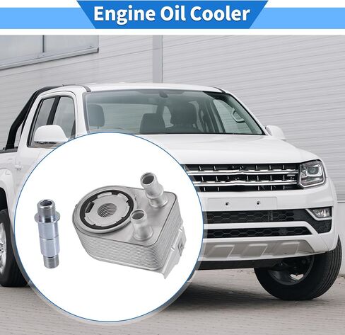 Engine Oil Cooler Kit Compatible for Jeep Renegade 2015-2021, Durable Aluminum Alloy Silver Tone Transmission Oil Cooler with O-ring Seals and Bolt in Saudi Arabia