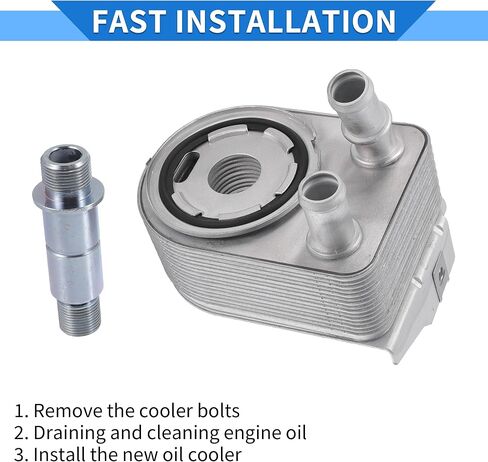 Engine Oil Cooler Kit Compatible for Jeep Renegade 2015-2021, Durable Aluminum Alloy Silver Tone Transmission Oil Cooler with O-ring Seals and Bolt in Saudi Arabia