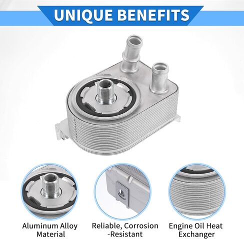 Engine Oil Cooler Kit Compatible for Jeep Renegade 2015-2021, Durable Aluminum Alloy Silver Tone Transmission Oil Cooler with O-ring Seals and Bolt in Saudi Arabia