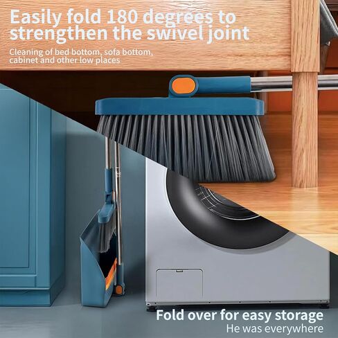 مكنسة و Dustpan في المنزل والمكاتب ، دبان مستقيم مع مكنسة قصيرة المقبض ، والسرد الكاسح الداخلي والخارجي (أسود وبرتقالي) in Kuwait