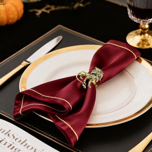 12 قطعة من حلقات منديل الأرنب الذهبية غير اللامعة، حوامل منديل معدنية على شكل أرنب، أبازيم منديل حيوانات لعيد الفصح، الربيع، وعطلات الزفاف، وحفلات العشاء، وديكورات الطاولات in Kuwait