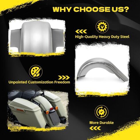 TOFR 4" 5" Bagger Stretched Extended Unpainted Rear Wheel Fender Mudguard For Harley Touring Road King FLHR Street Glide FLHX Road Glide FLTR Electra Glide FLHT 1996-2008 in Saudi Arabia