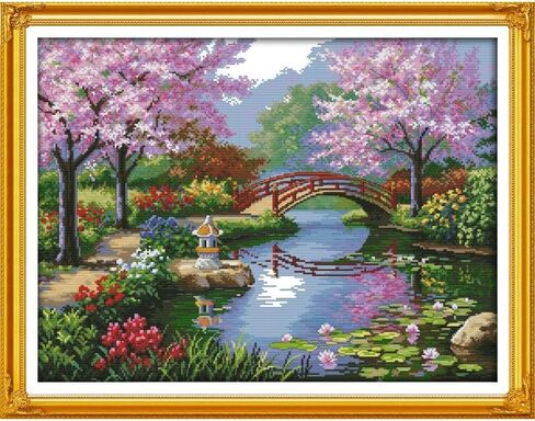 Stitchmelody Cross Stitch Kits,14CT Counted Kit for Adults, Unprinted Pattern Embroidery Kits,DMC Threads Supplies-The Starry Night of Van Gogh 18.1''×13.8'' in Saudi Arabia