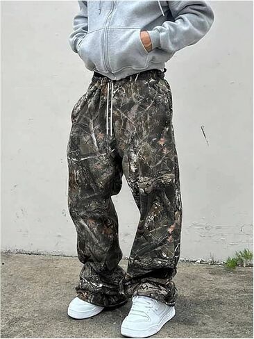 رجال Camo Sweatpants y2k حرف رسم in Kuwait