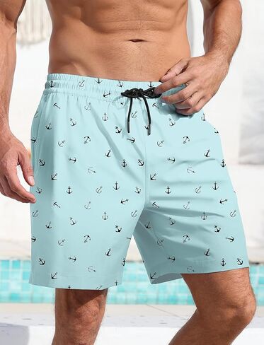 رجال Lzzidou يسبح جذوعها مع ضغوط بطانة 7 بوصة سراويل سراويل للسبع مع جيوب السحاب in Kuwait