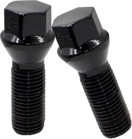 Wheel Accessories Parts Set of 20 Black 14x1.25 Lug Bolts Locking Spline Conical Seat with 40 mm Shank Length Small Diameter Lug Bolt with Dual Hex Key for Aftermarket Wheels (40mm, Black, M14x1.25) in Saudi Arabia