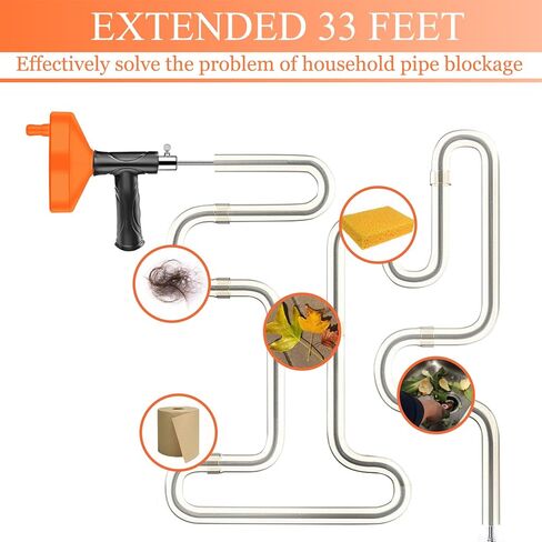 30 Inch Drain Snake Hair Drain Clog Remover Tool - Sink Drain Cleaner for Toilet Sewer Shower Kitchen Bathroom Tub Clogged Drains Opener Cleaning Tool, Flexible Grabber Claw Pick Up Reacher Tool in Saudi Arabia