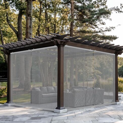 LazBlinds Cordless Roller Shades for Outdoor, Exterior Light Filtering Roll up Shades, Hanging Sunscreen for Patio, Balcony Indoor/Outdoor Porch, 30'' W x 64'' H, Grey in Kuwait