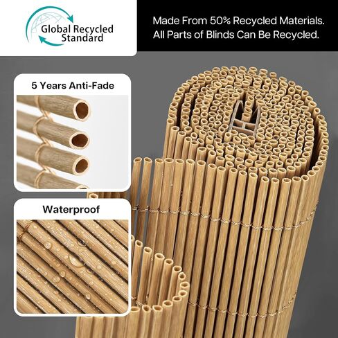 LazBlinds Cordless Roller Shades for Outdoor, Exterior Light Filtering Roll up Shades, Hanging Sunscreen for Patio, Balcony Indoor/Outdoor Porch, 30'' W x 64'' H, Grey in Kuwait