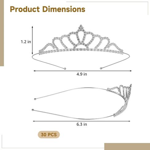 30 Pcs Tiaras Crowns Headbands for Women Girls, Silver Princess Tiara Bulk, Tiaras Rapunzel Crowns for Wedding Birthday Crystal Tiara for Prom, Bride, Pageant, Halloween in Saudi Arabia
