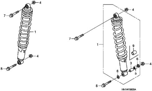 Front Right Left Shock Absorber Fits Honda Sportrax TRX400EX (1999-2008) in Saudi Arabia