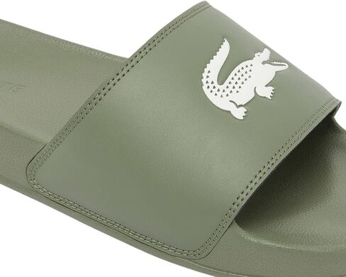 Lacoste Men's Serve Slide 0.0, Green & White Croc, 8 in Saudi Arabia