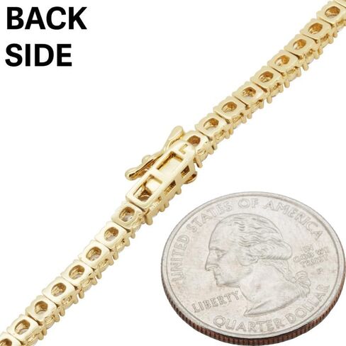 14K Yellow/White/Rose/Black Gold Finish AAA Cubic Zirconia 3-6MM Tennis Chain Necklace Bracelet For Women & Men 6.5″-30″ in Saudi Arabia