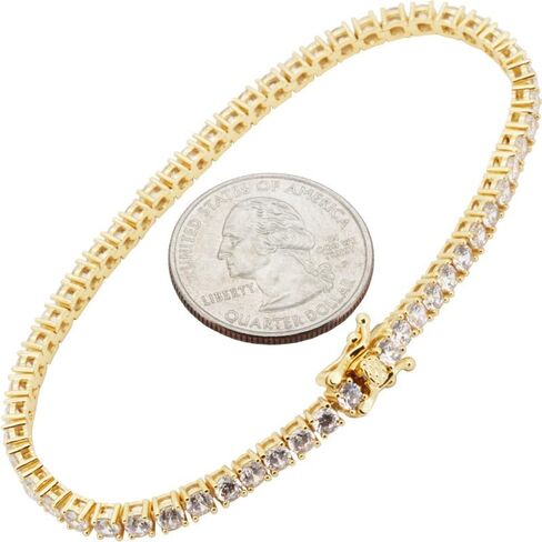 14K Yellow/White/Rose/Black Gold Finish AAA Cubic Zirconia 3-6MM Tennis Chain Necklace Bracelet For Women & Men 6.5″-30″ in Saudi Arabia