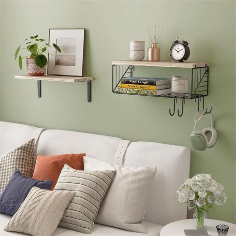 Fixwal Bathroom Floating Shelves Over Toilet Wall Shelves Set with Towel Storage Rack for Bathroom Organization & Wall Decor(Black) in Saudi Arabia