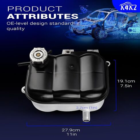 603-487 Coolant Overflow Reservoir Tank with Cap For 02-03 Dodge Ram 1500/03-07 09 Dodge Ram 2500/04-07 Dodge Ram 3500 Replaces# 5072602AA, 5072602AB,SK603487 in Saudi Arabia