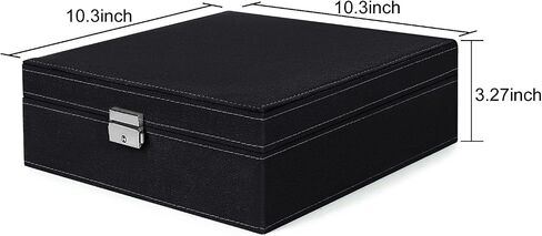 MOSISO Jewelry Box, Jewelry Storage Case Organizer Stackable Double Layer Lockable Display for Women Velvet Necklace Earring Bracelet Ring Watch Brooch Holder, Black in Saudi Arabia