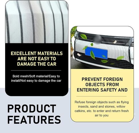 Downhill 2 PCS Front Hood Grille Protection Mesh, Air Intake Dustproof Net with 4 Hooks, 41.33In x 31.49In High-density Net Protector, Universal for Most Cars, Trucks, SUVs (Black) in Saudi Arabia