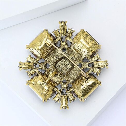 Baroque Rhinestone Brooch Pin for Women Men Vintage Rectangle Crystal Round Ball Victorian Art Deco Brooches Lapel Pins Elegant Dress Accessories Wedding Birthday Jewelry Corsage in Saudi Arabia