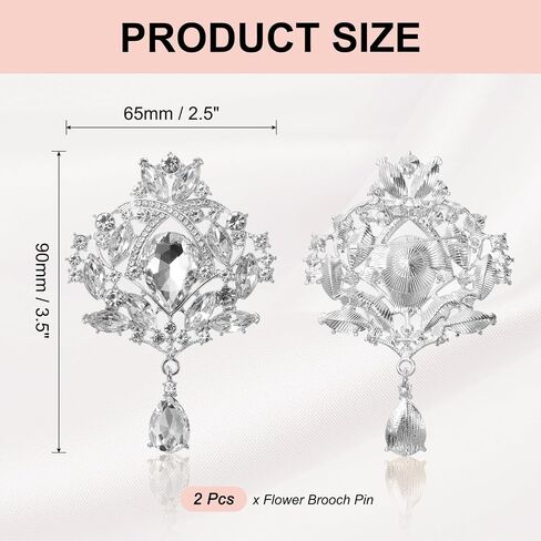 PATIKIL Large Rhinestone Brooch, Vintage Crystal Bouquet Pin Gold Brooch Pins for Wedding Bridal Party Birthday Dance Banquet Decoration in Saudi Arabia
