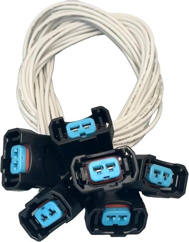 6Pcs Fuel Injector Connector Wiring Harness - Compatible with Acura, Honda, Chevrolet, GMC, Isuzu, Saturn - Replaces 89046626A, S2291, 1802-591317, CONB11232 - Fits Multiple Models (1996-2017) in Saudi Arabia