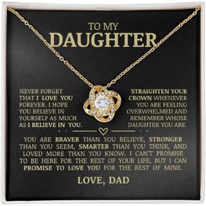 To My Daughter "Believe In Yourself" قلادة عقدة الحب مجوهرات ذات معنى للابنة، هدية عاطفية مدروسة للابنة، هدية عيد ميلاد فريدة من نوعها لها، مجوهرات ثمينة للنساء in Kuwait
