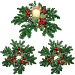 2pcs 11.8" Halloween Candle Rings Wreaths Artificial Glitter Purple Roses Dead Branches Black Leaves Candle Rings Holder Halloween Mini Wreaths for Table Centerpiece Home Dinner Table Christmas Decor in Saudi Arabia