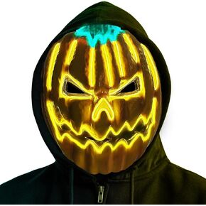 قناع تطهير الهالوين، أقنعة الهالوين المضيئة مع 3 أوضاع إضاءة، قناع LED للرجال والنساء البالغين في الهالوين in Kuwait