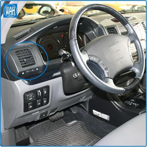زوج منفذ تهوية هواء متوافق مع Toyota Land Cruiser Prado LC120 Lexus GX470 2003-2009 منفذ تكييف هواء جانبي للوحة القيادة (رمادي) in Kuwait