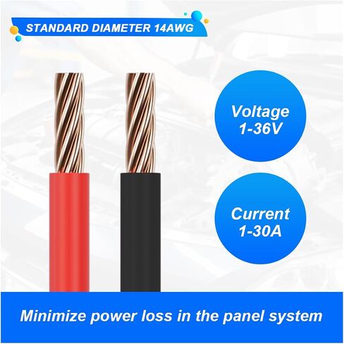 3.2FT 12V 14AWG مشبك تمساح إلى موصل SAE، مشبك تمساح بطارية SAE سريع الإصدار مع سلك، كابل تمديد شحن محول فصل سريع للطاقة الشمسية للسيارة (مشبك تمساح) in Saudi Arabia