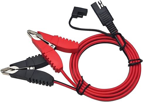 3.2FT 12V 14AWG مشبك تمساح إلى موصل SAE، مشبك تمساح بطارية SAE سريع الإصدار مع سلك، كابل تمديد شحن محول فصل سريع للطاقة الشمسية للسيارة (مشبك تمساح) in Saudi Arabia