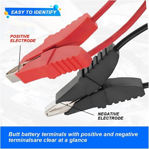 3.2FT 12V 14AWG مشبك تمساح إلى موصل SAE، مشبك تمساح بطارية SAE سريع الإصدار مع سلك، كابل تمديد شحن محول فصل سريع للطاقة الشمسية للسيارة (مشبك تمساح) in Saudi Arabia